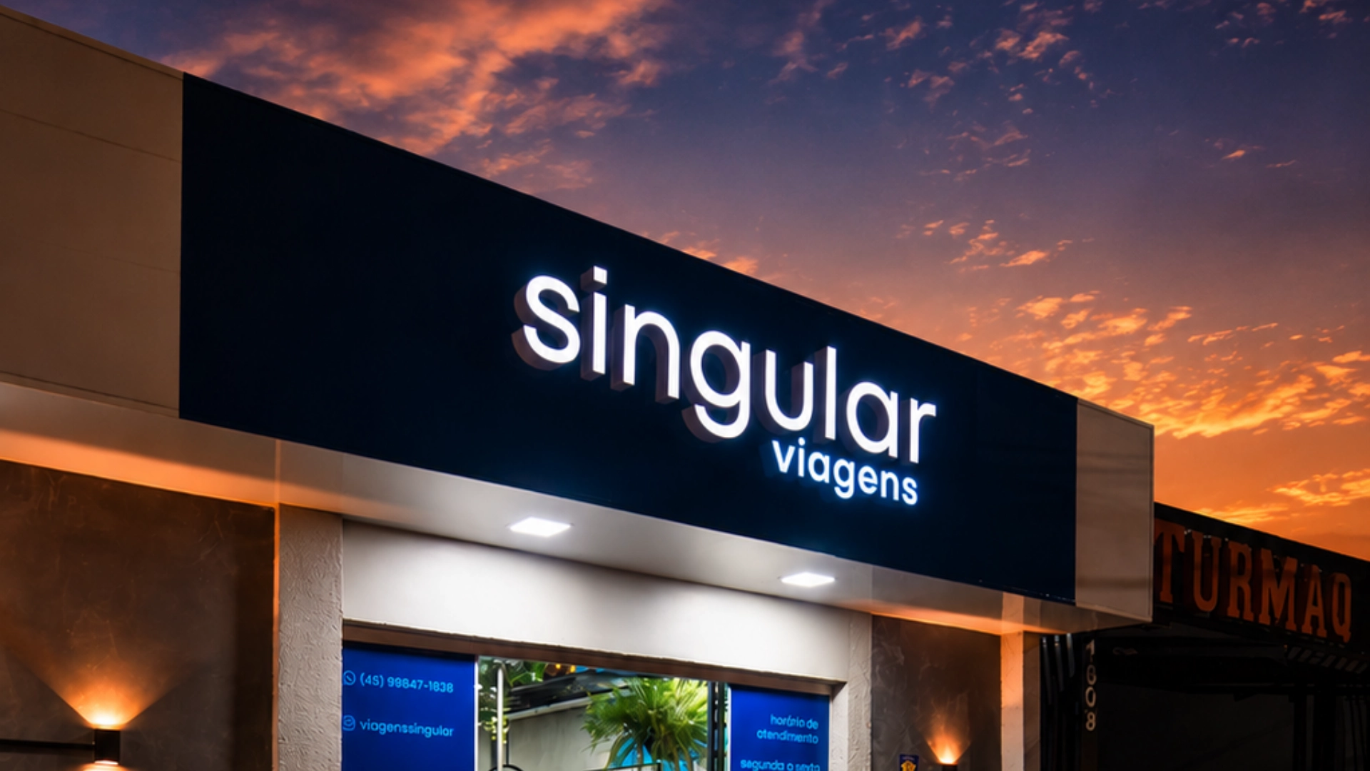 Fachada da Singular Viagens em Cascavel